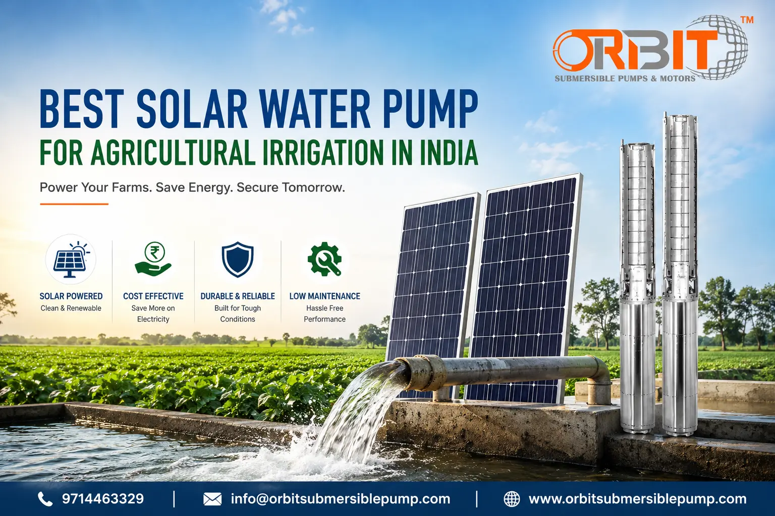 Best Solar Water Pump for Agricultural Irrigation in India